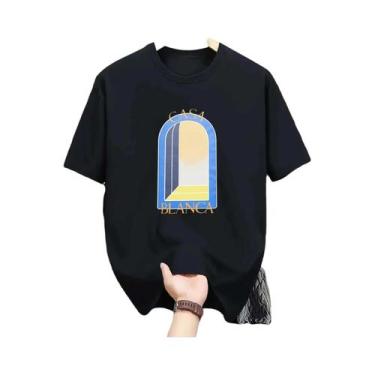 Imagem de Camiseta Masculina Slim Fit Respirável Estampada Para Atividades Ao Ar