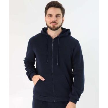 Imagem de Casaco Masculino Moletom Fitness Capuz Marisa Azul-50205 - MR, Azul, G