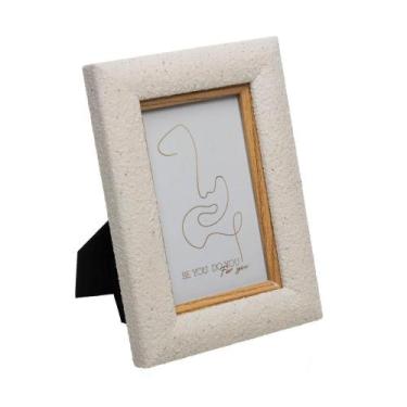 Imagem de Porta-Retrato Wolff Textura de Mdf 10cm x 15cm Branco