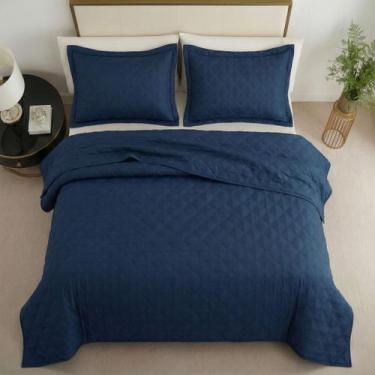 Imagem de Cobre Leito Solteiro Com Porta Travesseiro Dupla Face 02 Peças Toque M