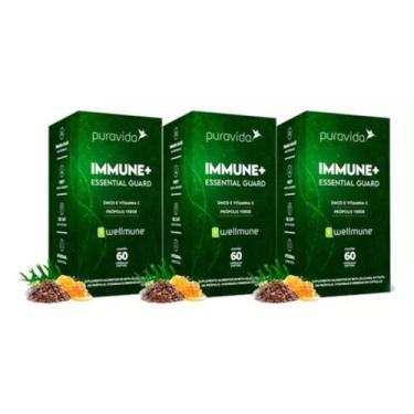 Imagem de 3x Immune Essential Guard Puravida, Zinco Vit. C Própolis 60cps Sem Sa