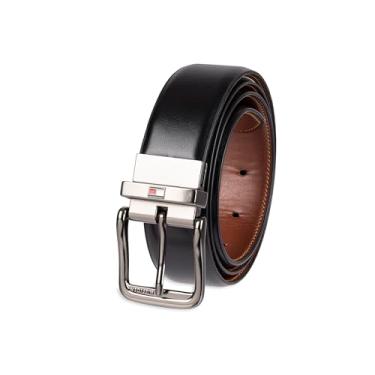 Imagem de Tommy Hilfiger Cinto masculino reversível, Preto/caramelo profundo, Small (30-32)