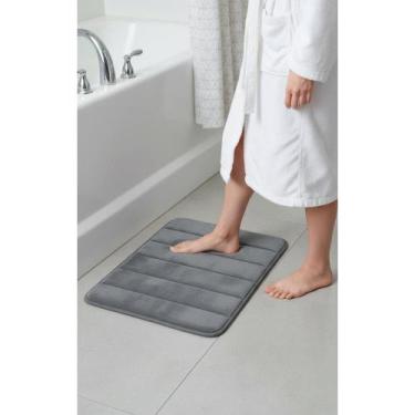 Imagem de Kit 2 Tapetes Banheiro Super Soft 60x40 Cinza Antiderrapante - Congrat