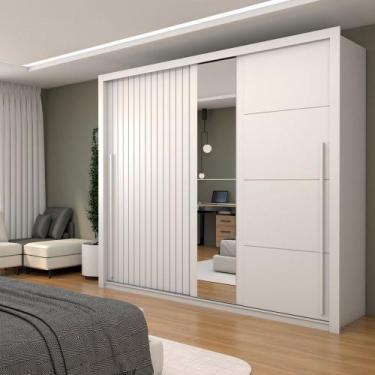 Imagem de Guarda-Roupa Casal Colosseo 2 Portas 4 Gavetas com Espelho Branco - Pa