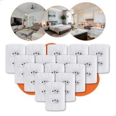 Imagem de Kit 15 Conjunto Tomadas Duplas 20a Tramontina completa linha Aria