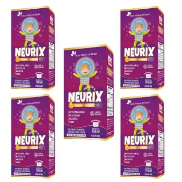 Imagem de Kit 5x Neurix Mg Ferro Metilfolato e B12 5x150ml Uva Flora-Unissex