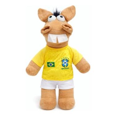 Imagem de Cavalinho Pelúcia Brasil Camisa 10 Copa Torcedor 2026 55cm Preto
