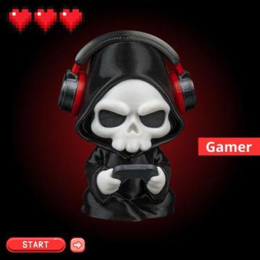 Imagem de Decoração Geek Gamer Caveira 3D com Múltiplas Poses  Enfeite Divertido