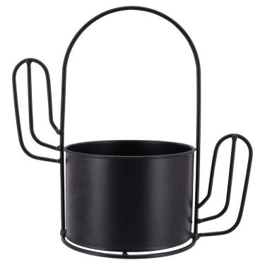 Imagem de CACHEPÔ GARDEN CACTO METAL 23x24x13cm PRETO