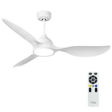 Imagem de Ventilador de teto reiga 132cm com motor DC remoto LED branco