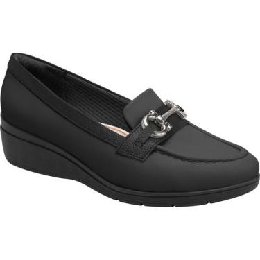 Imagem de Sapato Feminino Piccadilly Loafer Anabela Preto 117118, 34