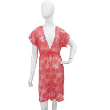 Imagem de Saída de praia plus size camisão rendado com cinto ajustável - Tropica