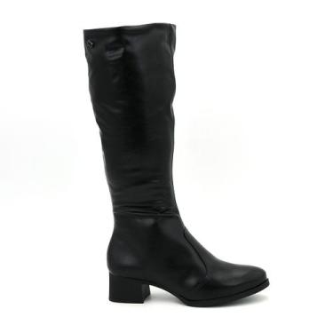 Imagem de Bota Feminina Dakota Original D2452 Salto Baixo Ziper Casual, 38, Pret