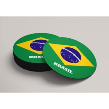 Imagem de Porta Copos Desenho Bandeira do Brasil 1 Unidade - Lu Artes