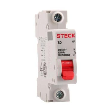 Imagem de Disjuntor Steck Din SDD61C10 - 1 Polo 10A Curva C 3KA Branco