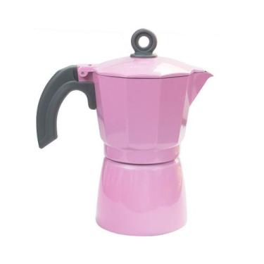 Imagem de Cafeteira Italiana Expresso 150ml Alumínio Rosa Serve 3 Xícaras - Winc