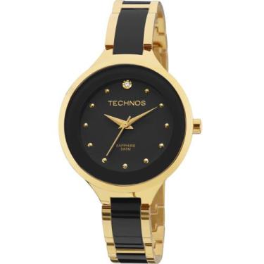 Imagem de Relógio Technos Feminino Ceramic Saphire Dourado Original Novo 2035LYW
