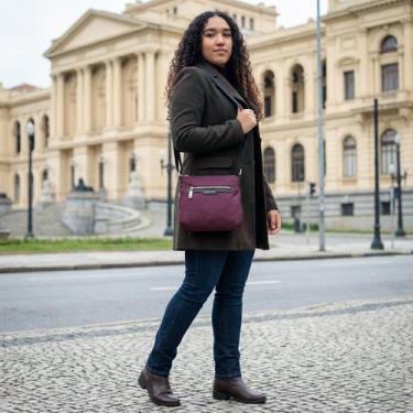 Imagem de Bolsa Feminina Transversal Reforçada Pequena Zíper Expansivo Resistent