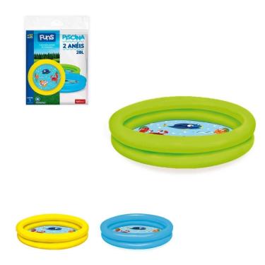 Imagem de Piscina Inflável Infantil Redonda 61cm X 12,5cm 28L em PVC para Crianças Maiores de 12 Meses Wellmix