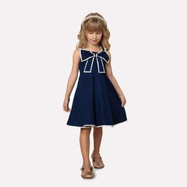 Imagem de Vestido Infantil Laço Azul Marinho 2000555 Milon