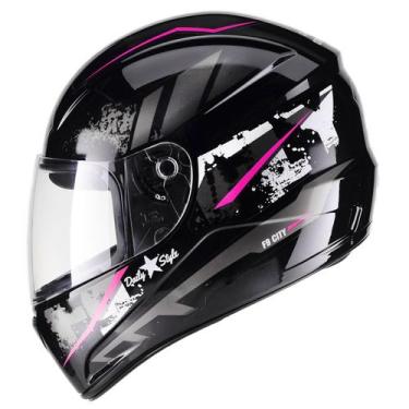Imagem de Capacete Moto Fechado Fly F-9 City Feminino Masculino, Preto Brilhante