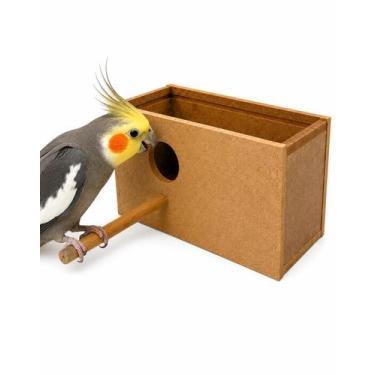 Imagem de Ninho Para Periquito MDF Com Poleiro Caixa Reprodução - Murano