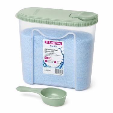 Imagem de Porta Sabão em Pó 1kg Com Dosador Plástico Verde - 267/1 Sanremo