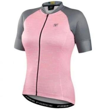 Imagem de Camisa Feminina Free Force Sport Enjoy Rosa/Cinza, G