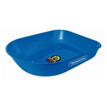 Imagem de Caçamba Rasa 50L de Aço com Pintura Eletrostática 0,6 mm Azul Tramontina