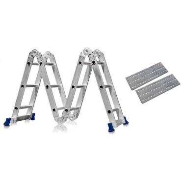 Imagem de Escada Articulada 12 Degraus 4x3 Multifuncional Com Plataforma - Mor
