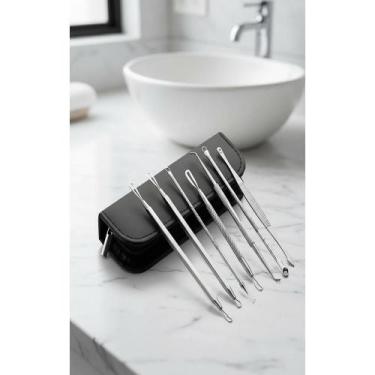 Imagem de 2x Kit 7 Curetas Inox: Pele Livre de Cravos e Espinhas - Congratulatio