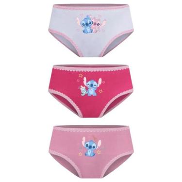Imagem de Kit 3 Calcinhas Infantil Feminina Menina Criança Macia Lupo Cor:Lilo a