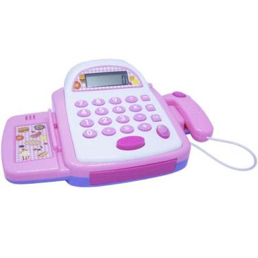 Imagem de Caixa Registradora Infantil Brinquedo Calculadora Mercadinho com Luz e
