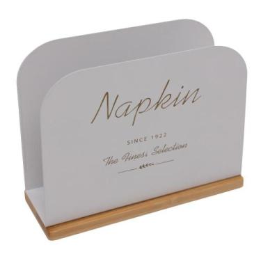 Imagem de Porta Guardanapo Olina 15cm x 5cmx 12,8cm Off White Metal - Wolff