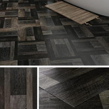 Imagem de Piso Vinílico Livelynine 30x30 cm Impermeável Autocolante Preto