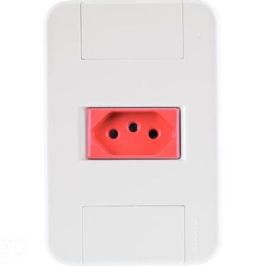 Imagem de Conjunto 4x2 com 1 Tomada 2P+T  20 A 250 V Tramontina Tablet Branco e 