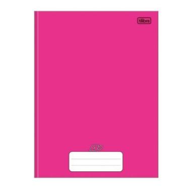 Imagem de Caderno brochurão capa dura universitário 1x1 48 folhas D Mais Rosa - 