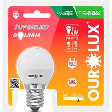 Imagem de Lâmpada Ourolux Superled S30 4W Bolinha Bivolt 6500K E14