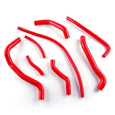 Imagem de LUXERAD Kit de tubo de refrigeração de silicone com desempenho de 3 camadas 4,5 mm para Kawasaki KLR650 KLR 650 (vermelho)