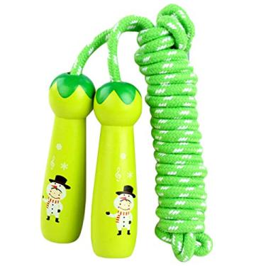 Imagem de Corda de pular para crianças com cabo de madeira comprimento ajustável imagem de desenho ecológico materiais projetados para crianças