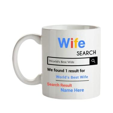 Imagem de Caneca personalizada para esposa - Presentes personalizados para esposa - Caneca de café de 445 ml - Personalizada com o nome da sua esposa favorita