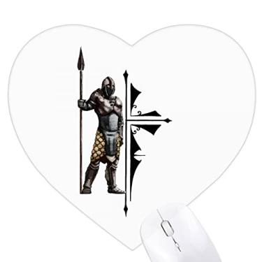 Imagem de Soldado Armadura Protetor de Armas de Soldado, Mousepad de Coração, Tapete de Borracha para Escritório