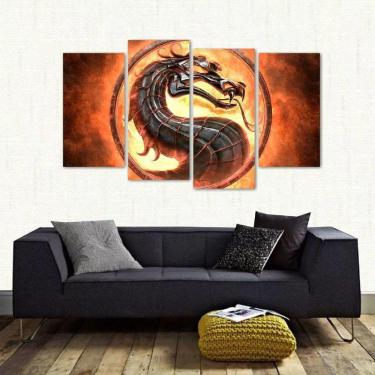 Imagem de Quadro Decorativo Mortal Kombat Mosaico Em Tecido 4 Peças 1