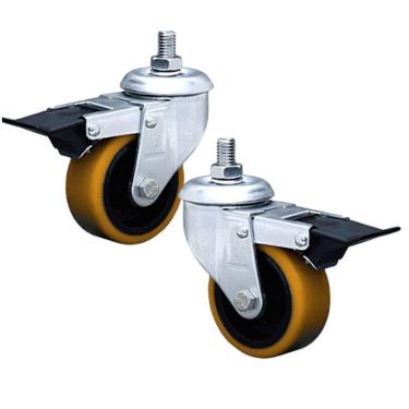 Imagem de 2 Rodizio 3 Pol. Indústria Espiga Freio Glef.312.pf.fp 170Kg