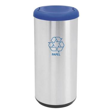 Imagem de Lixeira Inox Tramontina Cápsula Selecta Plus Basculante Scotch BriteAzul em Polipropileno 40 L Tramontina