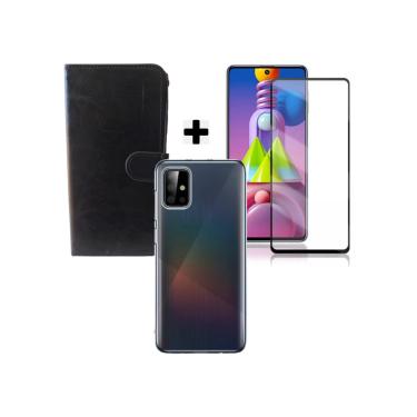 Imagem de Capa Carteira + Transparente + Pelicula 9D Para Samsung  M51