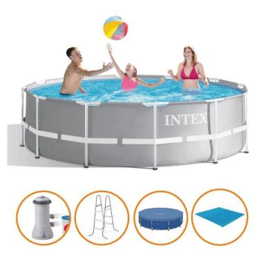 Imagem de Piscina Estrutural Prism 8.592 Litros Bomba Escada Capa e Forro Filtro 110v 