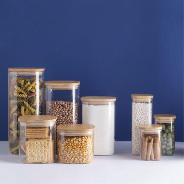 Imagem de Kit Potes Hermeticos Vidro Quad Flat 1900/1400/600Ml - 5Pçs