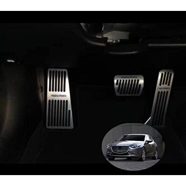 Imagem de GZBFTDH Almofada de pedal para acelerador do pé esquerdo do carro, para Mazda CX5 CX3 Mazda 3 6 CX9 Acessórios Auto Antiderrapante Freio Gas Pads Alumínio Apoio para os Pés Capa Auto Peças (2014-2019 MAZDA3)