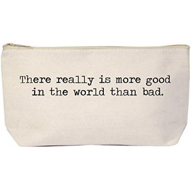 Imagem de Bolsa de maquiagem com zíper de lona natural da Jules, há realmente mais coisas boas no mundo do que má